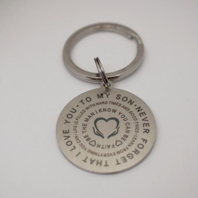 To My Son Inspirational from Mom Dad Metal keychain.jpg